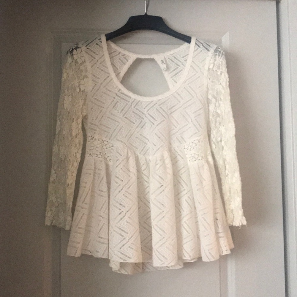 Free people long sleeve lace top